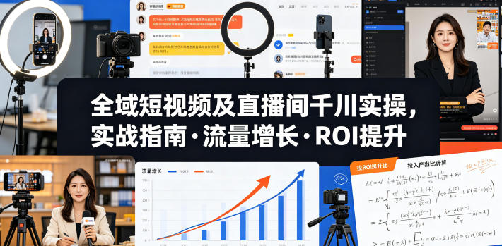 全域短视频及直播间千川实操,实战指南·流量增长·ROI提升(更新)-凡人轻创