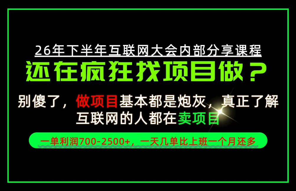 请不要再疯狂的找项目了!卖项目一单700-2.5k+不香吗?当天上手,当天变现!【揭秘】-凡人轻创