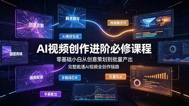 （19159期）AI视频创作进阶必修课程：零基础小白从创意策划到批量产出，完整跑通AI视频全创作链路-凡人轻创