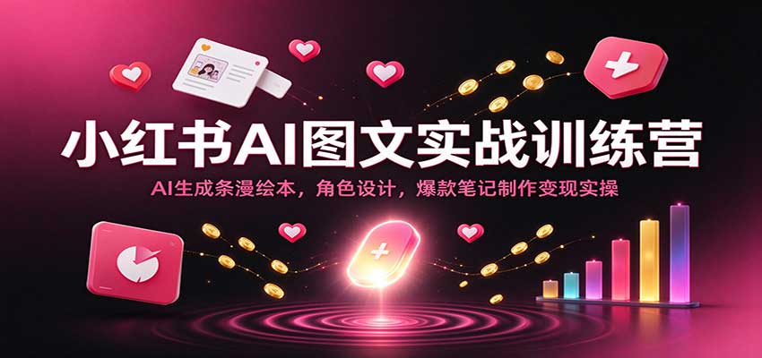 小红书AI图文实战训练营:AI生成条漫绘本,角色设计,爆款笔记制作变现实操-凡人轻创