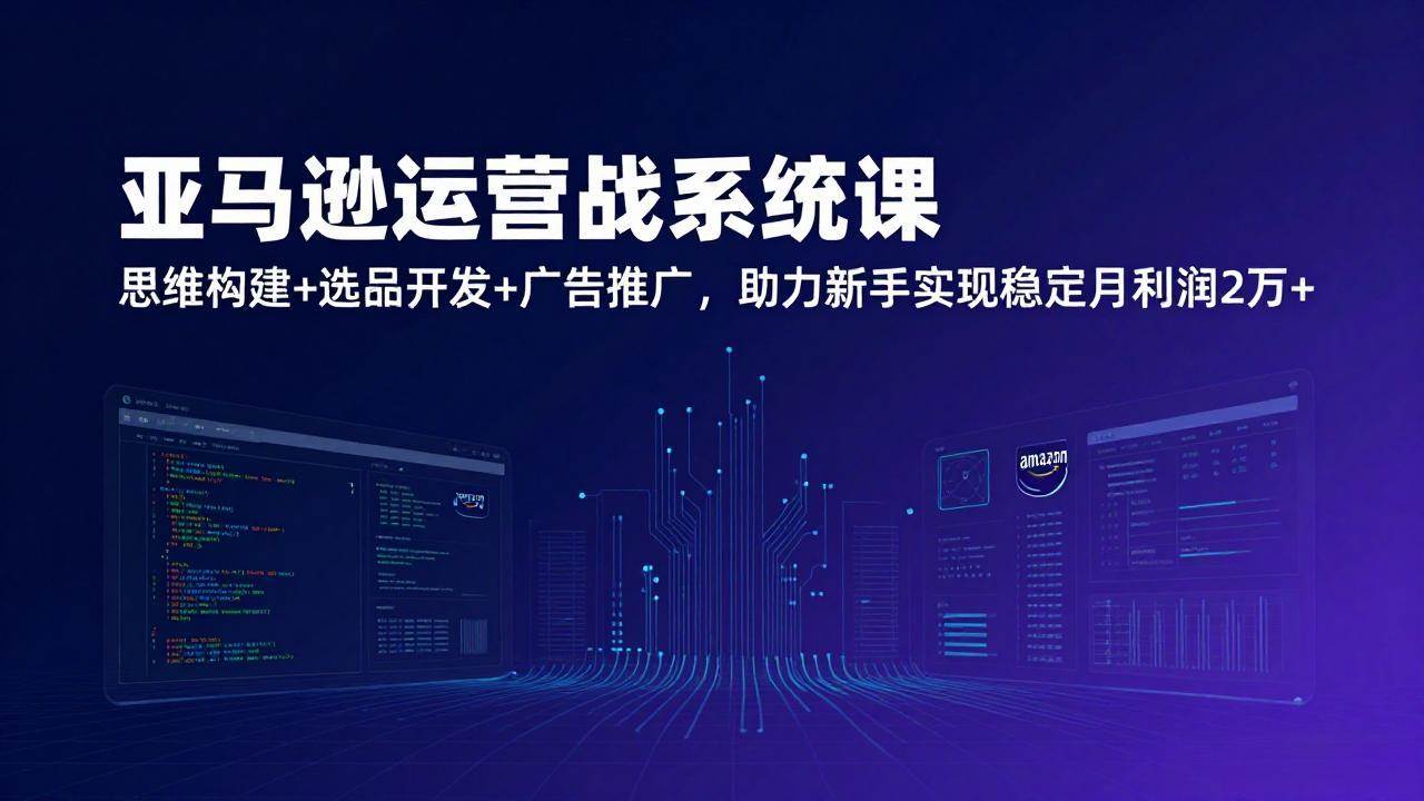 （17311期）亚马逊运营实战系统课，思维构建+选品开发+广告推广，助力新手实现稳定月利润2万+（更新）-凡人轻创