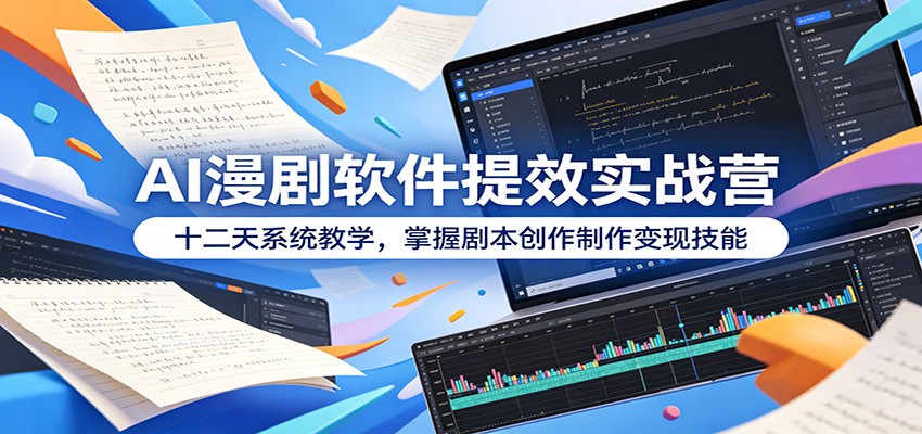 AI漫剧软件提效实战营：十二天系统教学，掌握剧本创作制作变现技能-凡人轻创