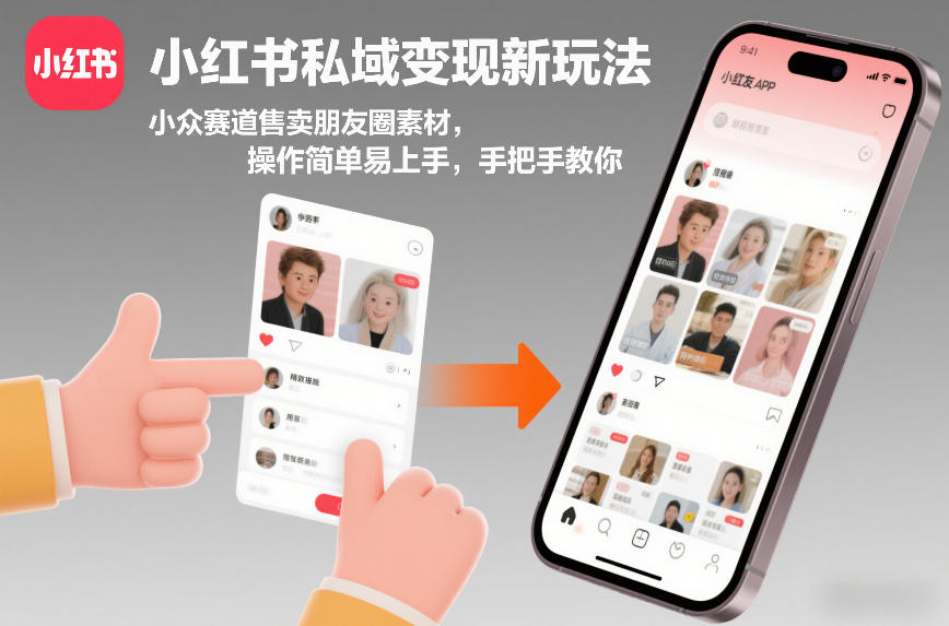 小红书私域变现新玩法，小众赛道售卖朋友圈素材，操作简单易上手，手把手教你-凡人轻创