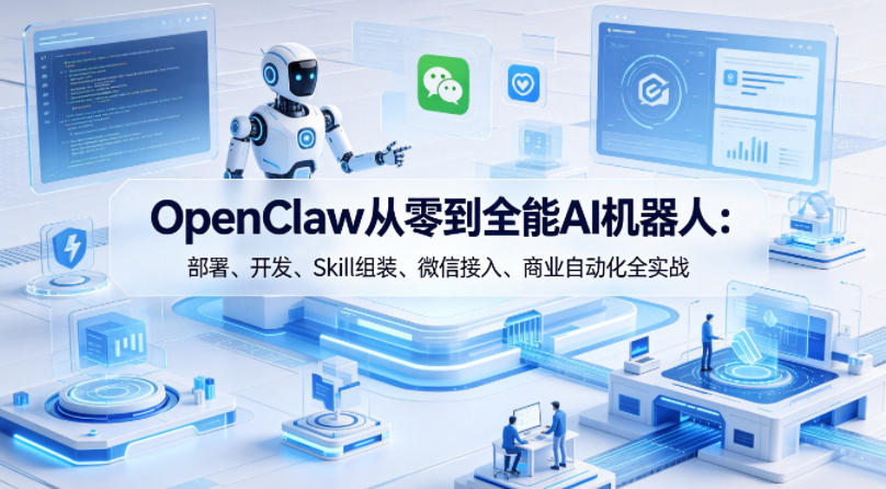 OpenClaw从零到全能AI机器人：部署、开发、Skill组装、微信接入、商业自动化全实战-凡人轻创