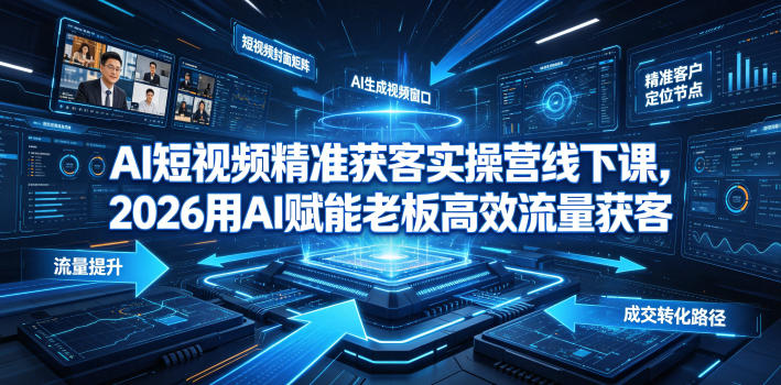 AI短视频精准获客实操营6月10-14号线下课，2026用AI赋能老板高效流量获客-凡人轻创