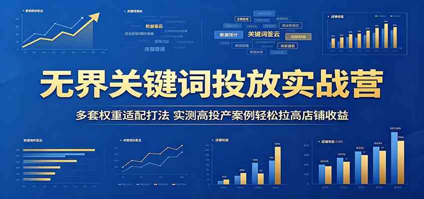 无界关键词投放实战营：多套权重适配打法，实测高投产案例轻松拉高店铺收益-凡人轻创
