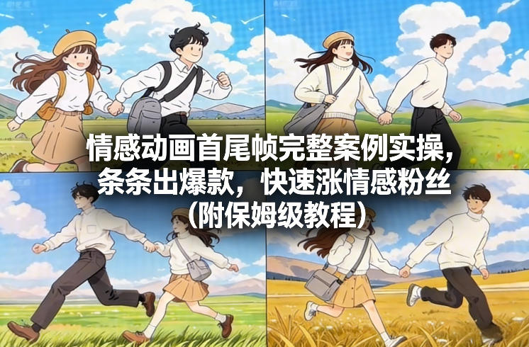 情感动画首尾帧完整案例实操，条条出爆款，快速涨情感粉丝（附保姆级教程）-凡人轻创