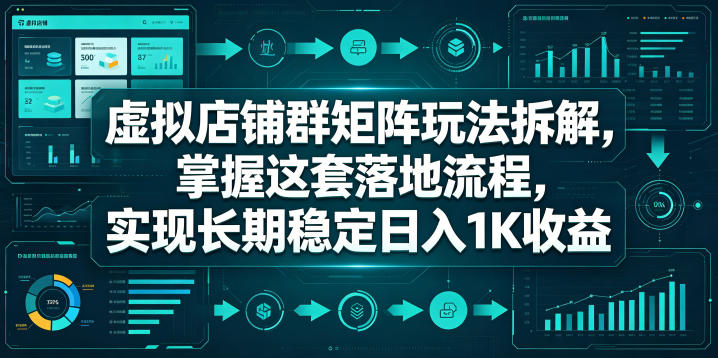 虚拟店铺群矩阵玩法拆解，掌握这套落地流程，实现长期稳定日入1K收益【揭秘】-凡人轻创