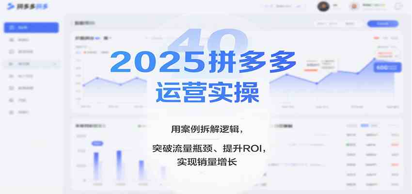 2025拼多多运营实操,用案例拆解逻辑,突破流量瓶颈、提升ROI,实现销量增长(更新)-凡人轻创