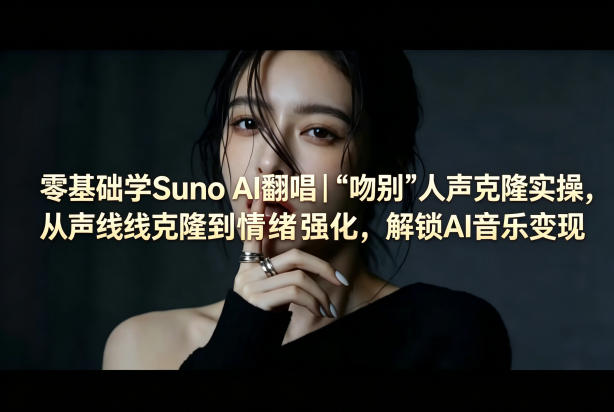 零基础学Suno AI翻唱|《吻别》人声克隆实操,从声线克隆到情绪强化,解锁AI音乐变现-凡人轻创