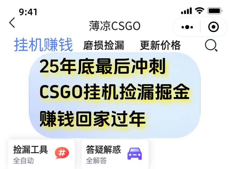 （16735期）12月年底抓紧最后一个月，用CSGO游戏挂机捡漏掘金赚钱掘金，一部手机轻松日入500+-凡人轻创