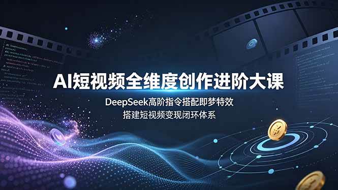（19153期）AI短视频全维度创作进阶大课，DeepSeek高阶指令搭配即梦特效，搭建短视频变现闭环体系-凡人轻创