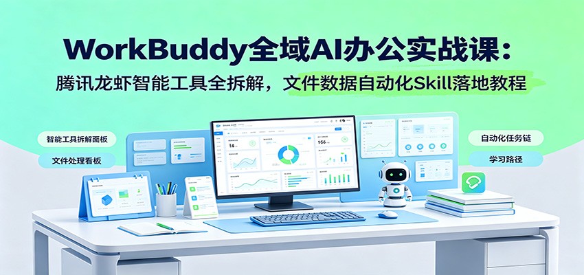 WorkBuddy全域AI办公实战课:腾讯龙虾智能工具全拆解,文件数据自动化Skill落地教程-凡人轻创