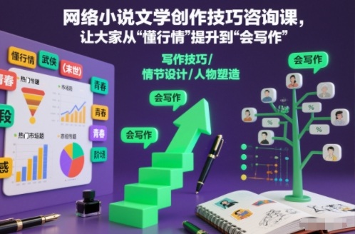 网络小说文学创作技巧咨询课，让大家从“懂行情”提升到”会写作”的高度-凡人轻创