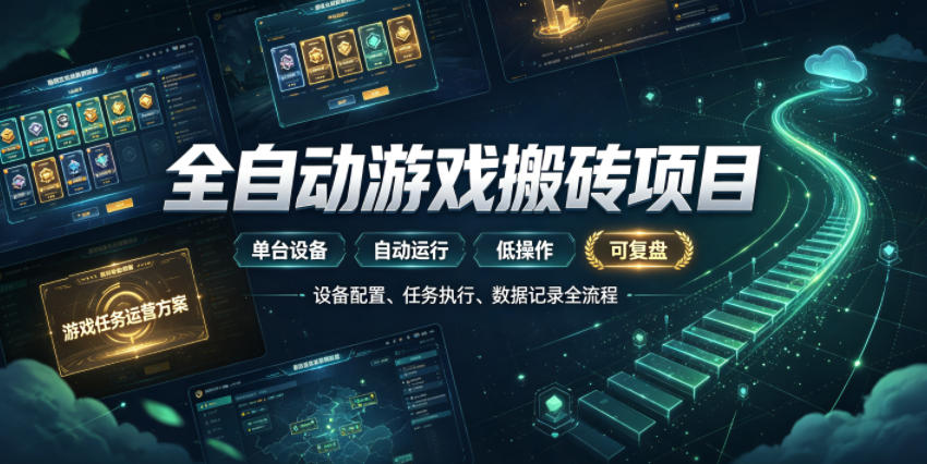 实现全自动游戏搬砖躺賺，每日稳定收益千元，近几年最稳，一台设备就能做！【揭秘】-凡人轻创