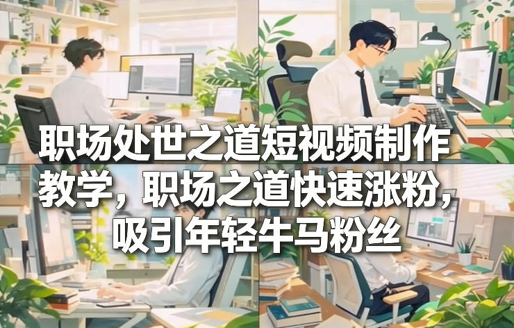 职场处世之道短视频制作教学，职场之道快速涨粉，吸引年轻牛马粉丝-凡人轻创