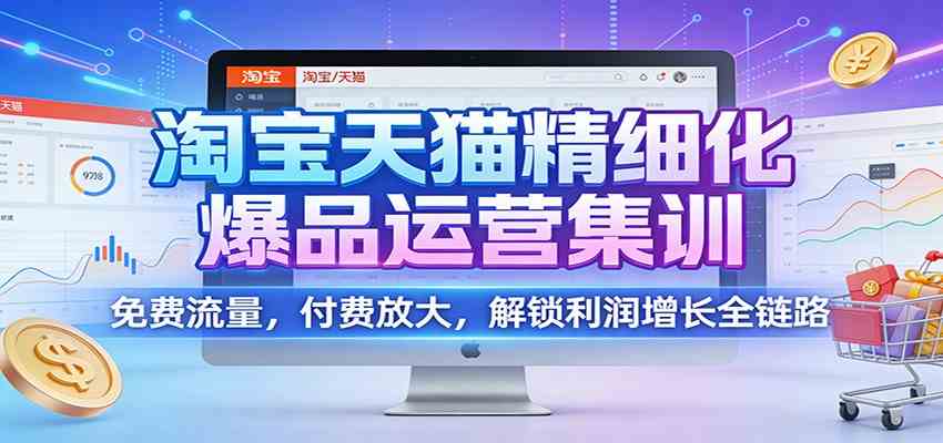 淘宝天猫精细化爆品运营集训：免费流量，付费放大，解锁利润增长全链路-凡人轻创