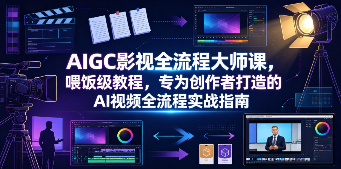 AIGC影视全流程大师课，喂饭级教程，专为创作者打造的AI视频全流程实战指南-凡人轻创