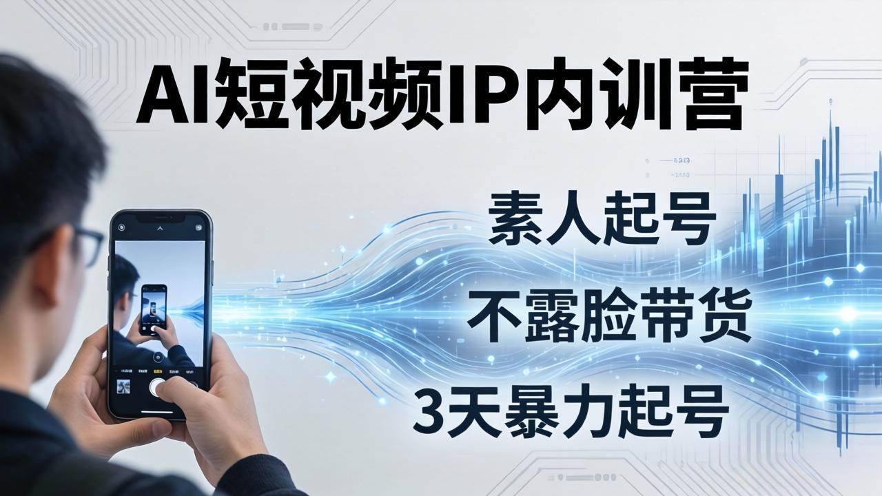 （19208期）2026AI短视频IP内训营-更新：从素人起号到不露脸带货，3天暴力起号全流程拆解-凡人轻创