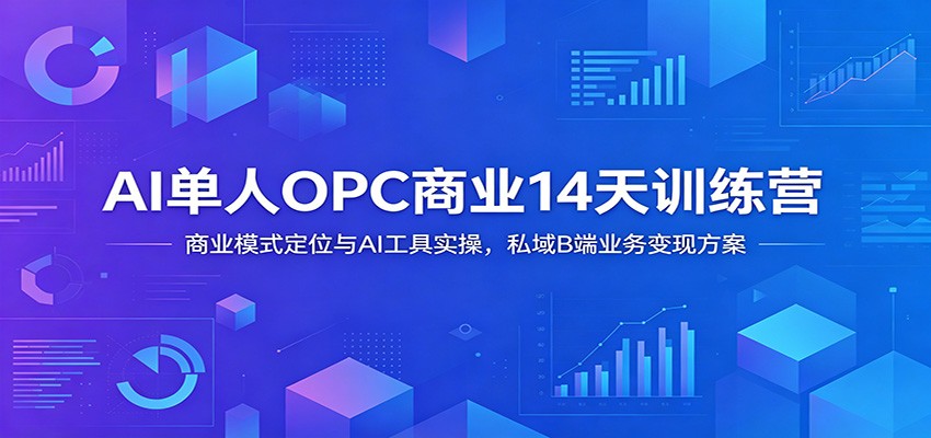 AI单人OPC商业14天训练营：商业模式定位与AI工具实操，私域B端业务变现方案-凡人轻创