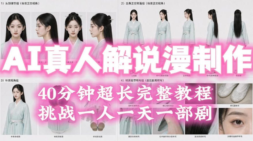2026年AI真人解说漫剧自动批量化制作教程,40分钟超长完整,自动批量化制作,挑战一人一天一部剧!-凡人轻创