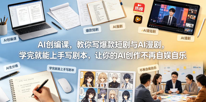 AI创编课,教你写爆款短剧与AI漫剧,学完就能上手写剧本,让你的AI创作不再自娱自乐(更新0521)-凡人轻创