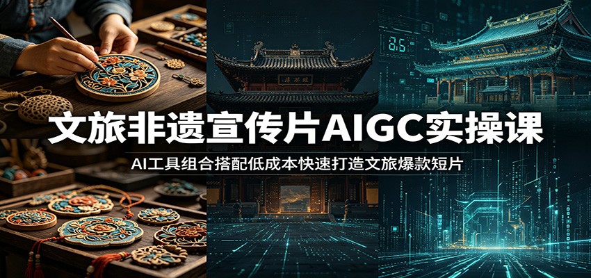 文旅非遗宣传片AIGC实操课：AI工具组合搭配低成本快速打造文旅爆款短片-凡人轻创