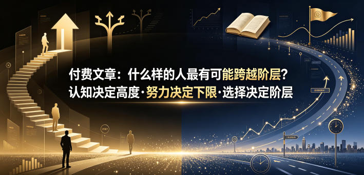 付费文章：什么样的人最有可能跨越阶层？认知决定高度·努力决定下限·选择决定阶层-凡人轻创