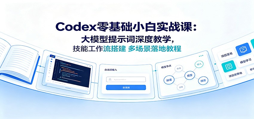 Codex零基础小白实战课:大模型提示词深度教学,技能工作流搭建多场景落地教程-凡人轻创