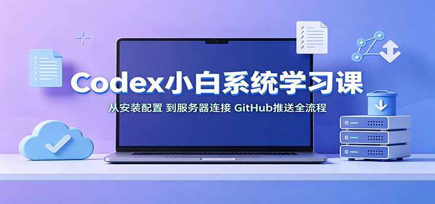 Codex小白系统学习课:小从安装配置,到服务器连接、GitHub推送全流程-凡人轻创