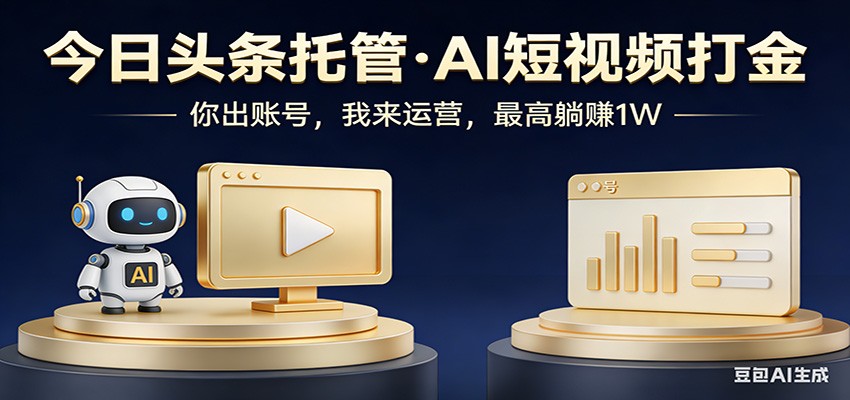 头条号AI托管，我提供作品，你提供账号，每天5分钟发布，小白躺赚3000+-凡人轻创