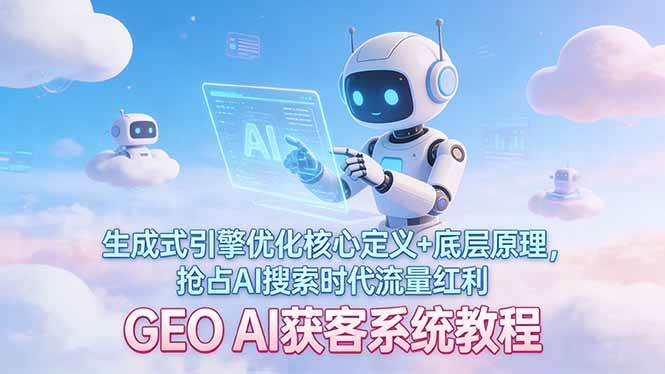 （17604期）GEO AI获客系统教程：生成式引擎优化核心定义+底层原理，抢占AI搜索时代流量红利-凡人轻创