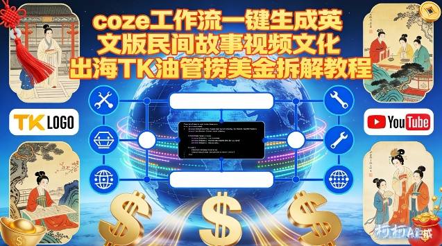 Coze扣子工作流一键生成英文版民间故事视频，文化出海TK油管捞美金拆解教程-凡人轻创