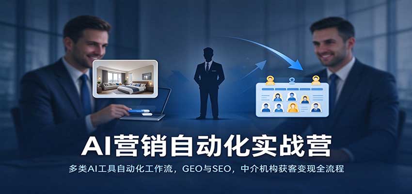 AI营销自动化实战营:多类AI工具自动化工作流,GEO与SEO,中介机构获客变现全流程-凡人轻创