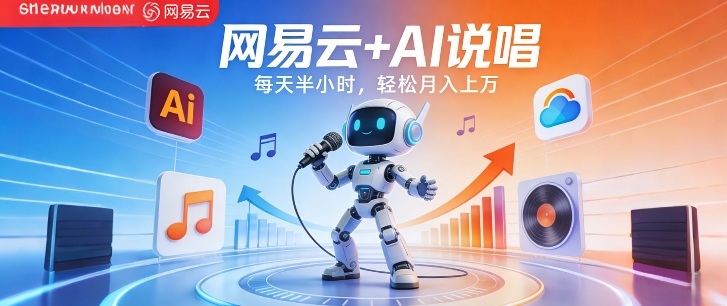 网易云+AI说唱，每天半小时，AI内容创作+流量变现，轻松月入1W-凡人轻创