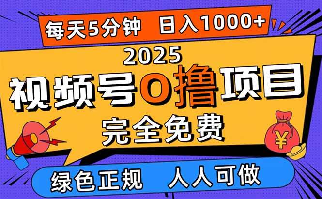 （16388期）2025视频号0撸项目，5分钟一个号，日入1000+，人人可做-凡人轻创