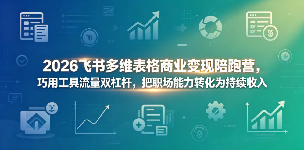 2026飞书多维表格商业变现陪跑营，巧用工具流量双杠杆，把职场能力转化为持续收入-凡人轻创