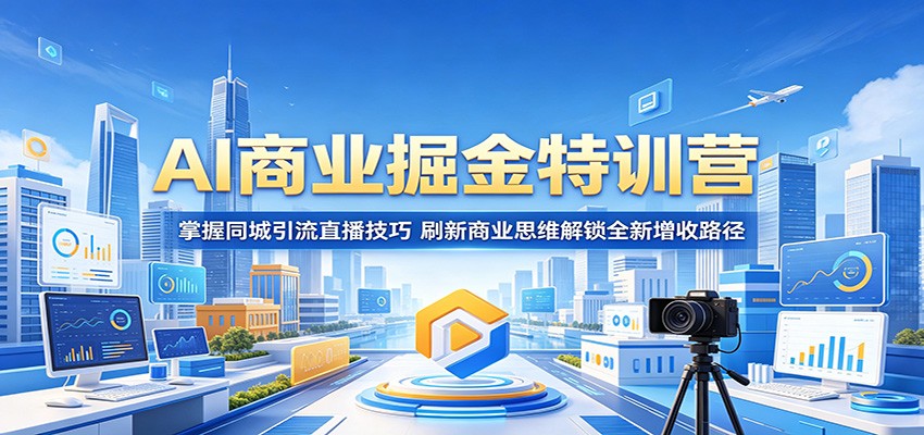 AI商业掘金特训营：掌握同城引流直播技巧，刷新商业思维解锁全新增收路径-凡人轻创