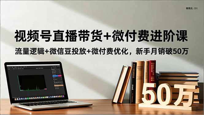 （16684期）视频号直播带货+微付费进阶课：流量逻辑+微信豆投放+微付费优化，新手月销破50万-凡人轻创
