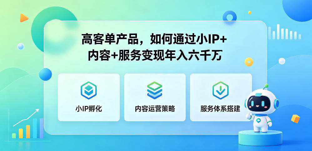 高客单产品,如何通过小IP+内容+服务变现年入六干W-凡人轻创