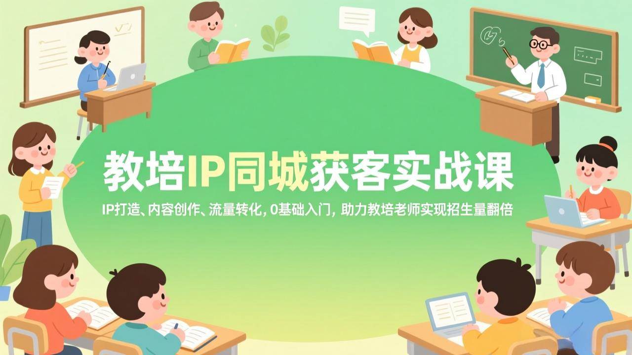 （17341期）教培IP同城获客实战课，IP打造、内容创作、流量转化，0基础入门，助力教培老师实现招生量翻倍-凡人轻创