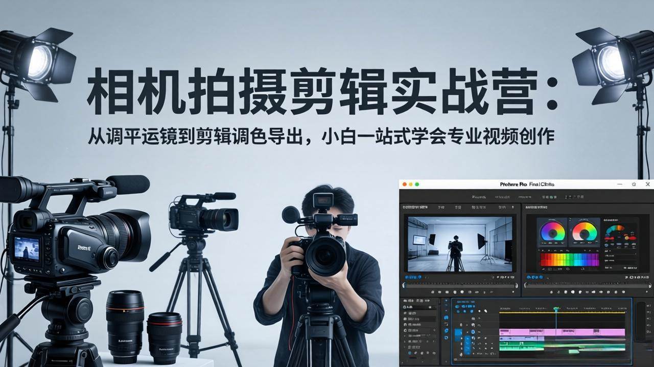 （18002期）相机拍摄剪辑实战营：从调平运镜到剪辑调色导出，小白一站式学会专业视频创作-凡人轻创