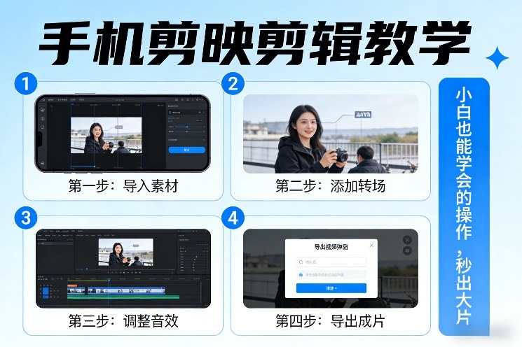 手机剪映剪辑教学，小白也能学会的操作，秒出大片-凡人轻创