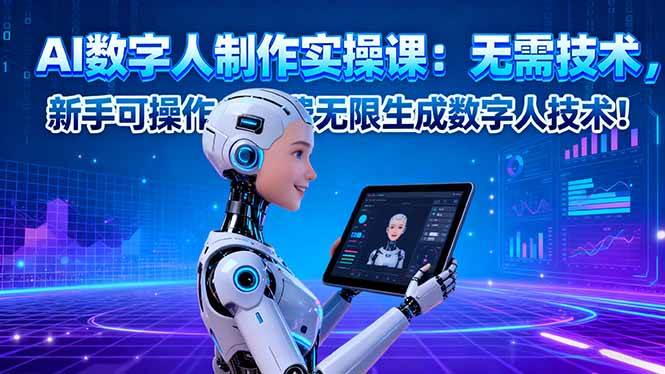 （16376期）AI数字人制作实操课：无需技术，新手可操作，免费无限生成数字人技术！-凡人轻创