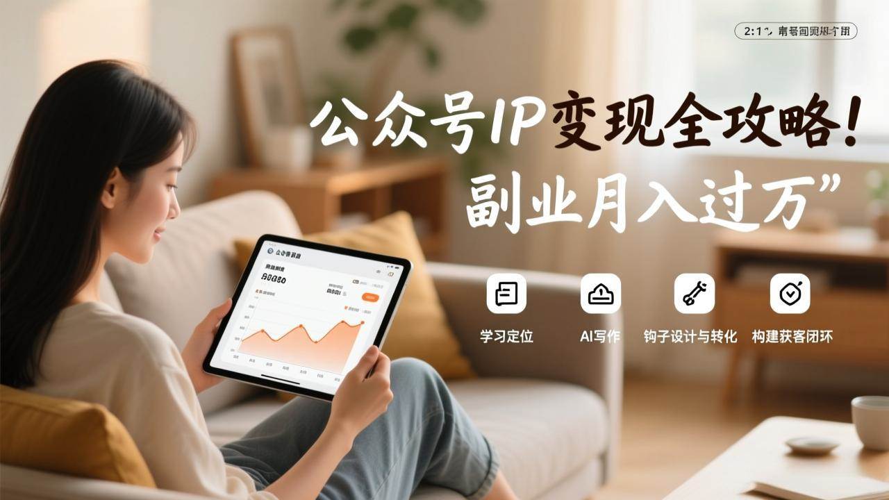 (17275期)公众号IP变现全攻略,学习定位、AI写作、钩子设计与转化,构建获客闭环,副业月入过万-凡人轻创