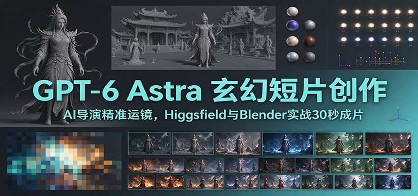 GPT-6 Astra 玄幻短片创作:AI导演精准运镜,Higgsfield与Blender实战30秒成片-凡人轻创
