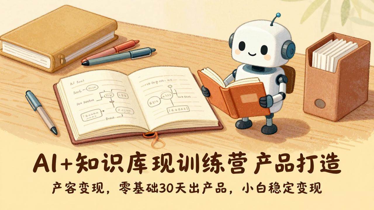 （17323期）AI+知识库变现训练营，产品打造、内容创作、全平台变现，零基础30天出产品，小白稳定变现-凡人轻创