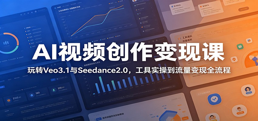 AI视频创作变现课：玩转Veo3.1与Seedance2.0，工具实操到流量变现全流程-凡人轻创