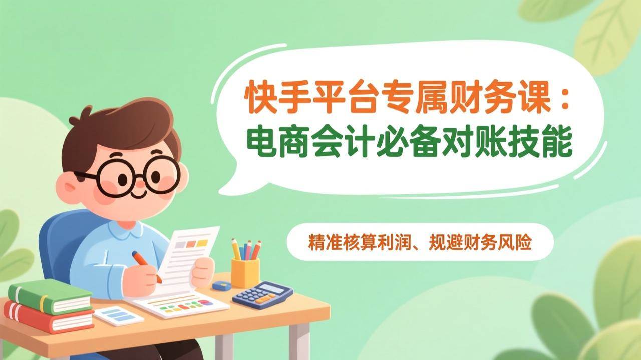 (17167期)快手平台专属财务课:电商会计必备对账技能,精准核算利润、规避财务风险 (17167期)快手平台专属财务课:电商会计必备对账技能,精准核算利润、规避财务风险