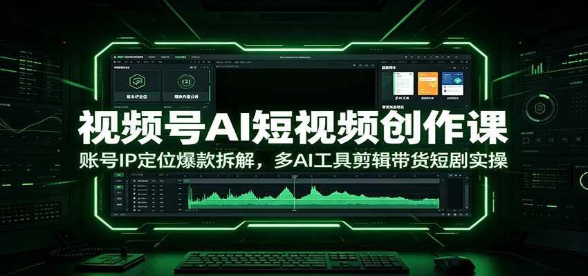 视频号AI短视频创作课:账号IP定位爆款拆解,多AI工具剪辑带货短剧实操-凡人轻创